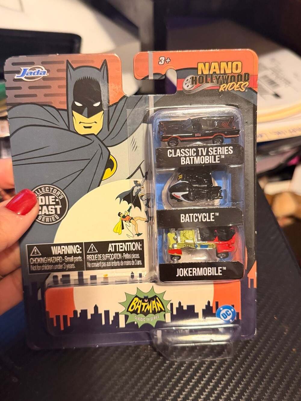 Jada Nano Mini Micro 1966 Batman Batmobile Set of 3 Die Cast Cars - ,